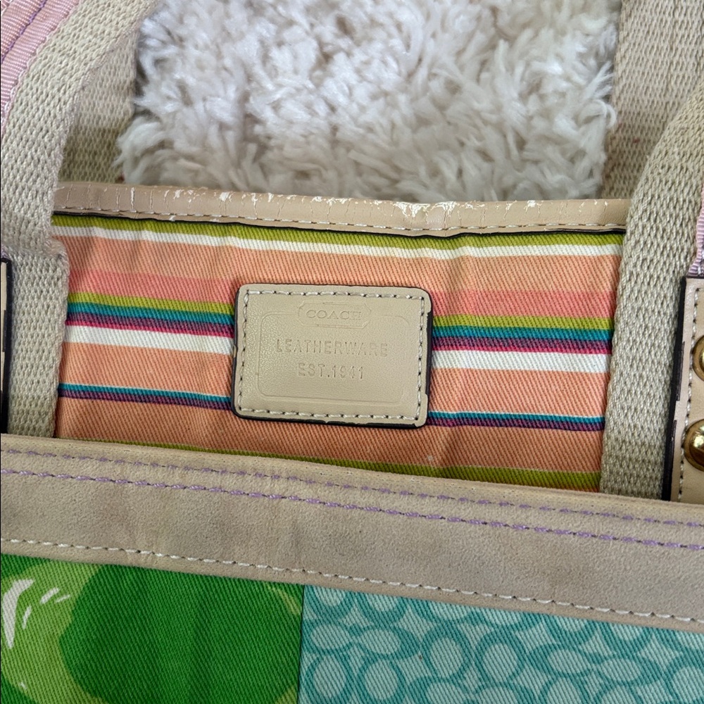 Coach Canvas Patchwork Patterned Bag - well loved! - image 3